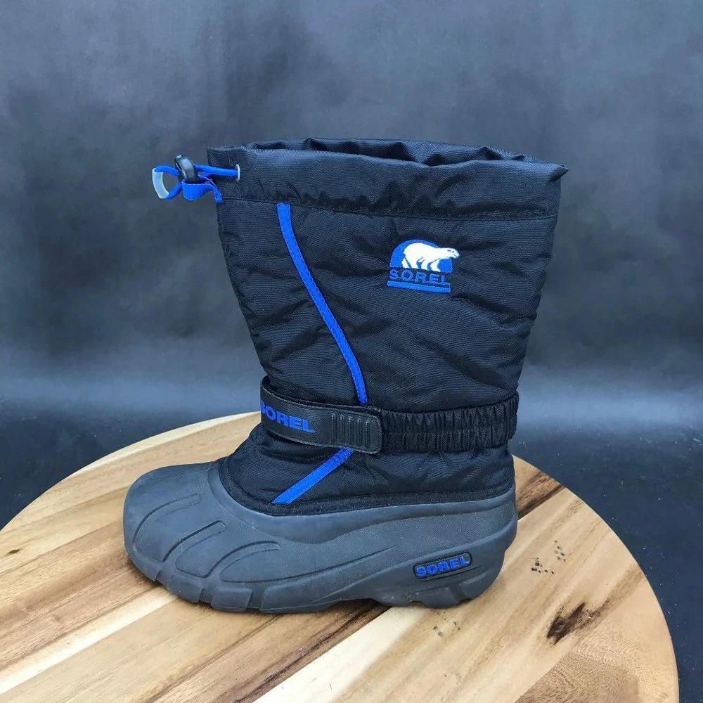 Sorel Flurry Black Blue Insulated Winter Boot - Left Boot Only - Youth Size 4